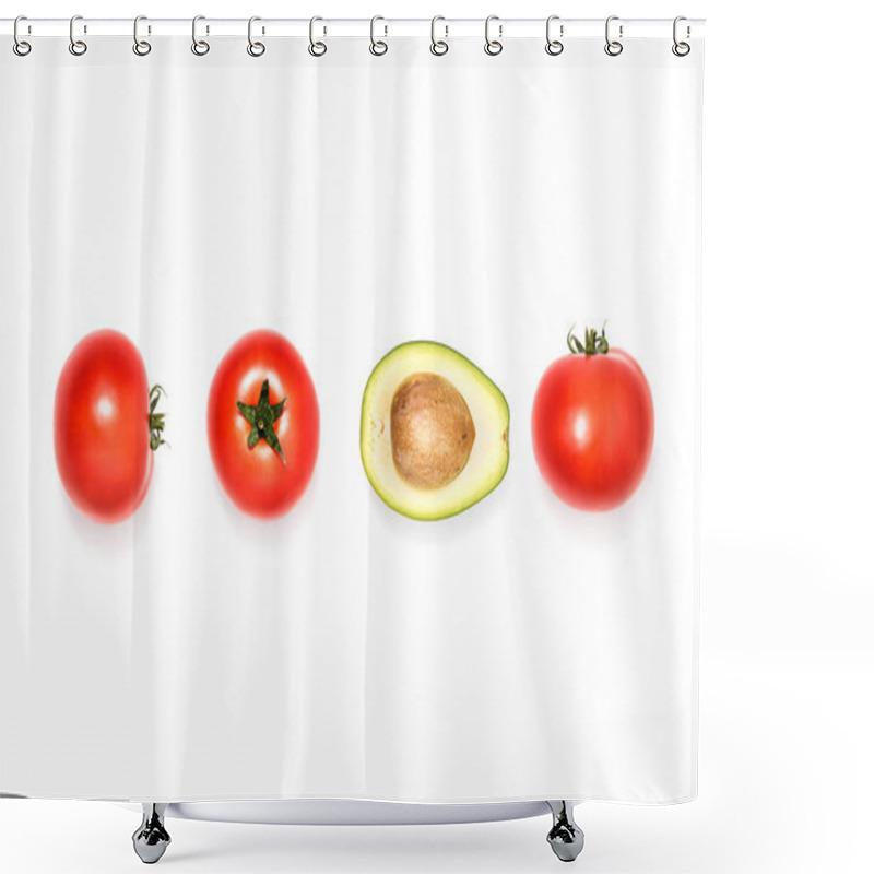 Personality  Tomatoes And Half Of Avocado Shower Curtains