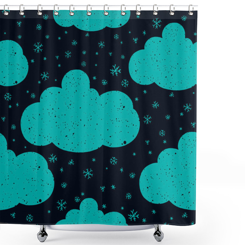 Personality  Hand Drawn Winter Pattern Shower Curtains