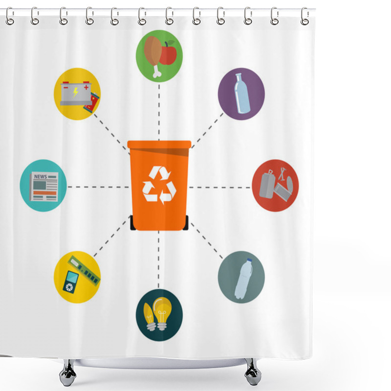 Personality  Recycle Waste Bins Shower Curtains