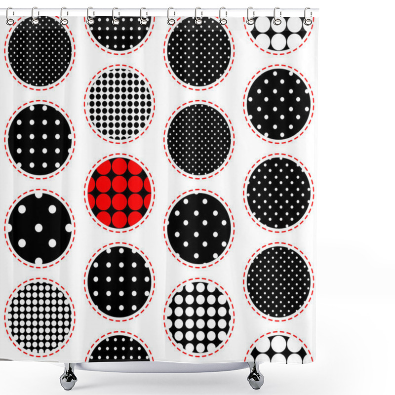 Personality  Polka Dot Patchwork Pattern Shower Curtains