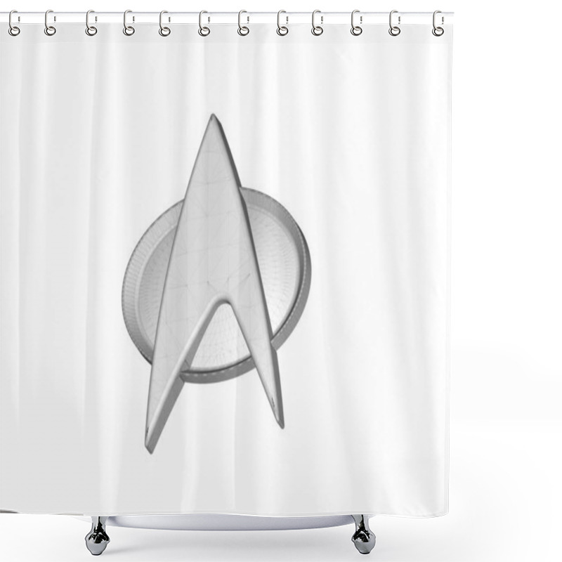 Personality  3d Illustration Of Star Trek Comm Badges Shower Curtains