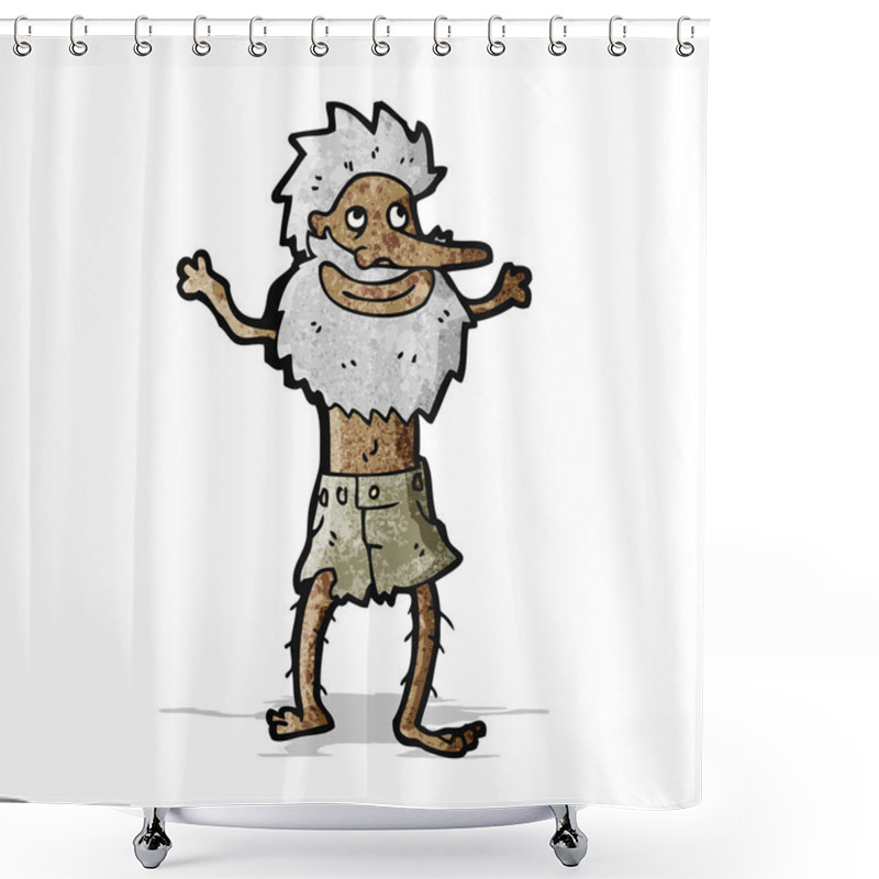 Personality  Cartoon Shipwrecked Man Shower Curtains