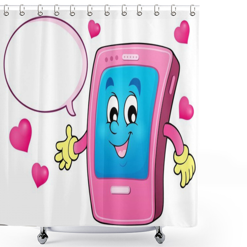 Personality  Cartoon Smartphone Theme 4 Shower Curtains