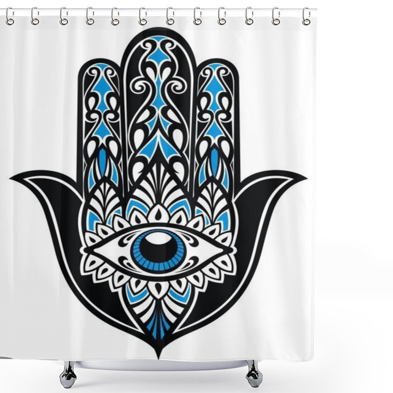 Personality  Hamsa, Hand Of Fatima, Vector Illustration Shower Curtains