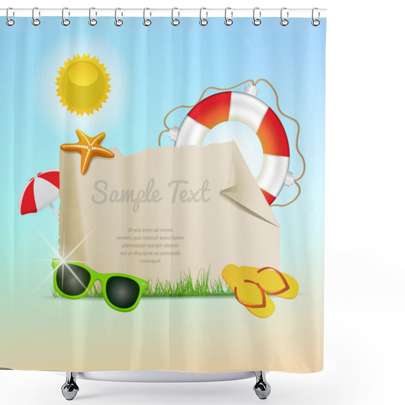 Personality  Retro Styled Summer Banners Shower Curtains