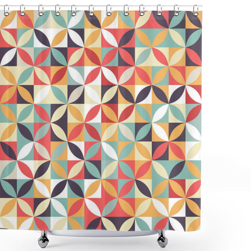 Personality  Abstract Background With A Retro Styled Pattern Shower Curtains