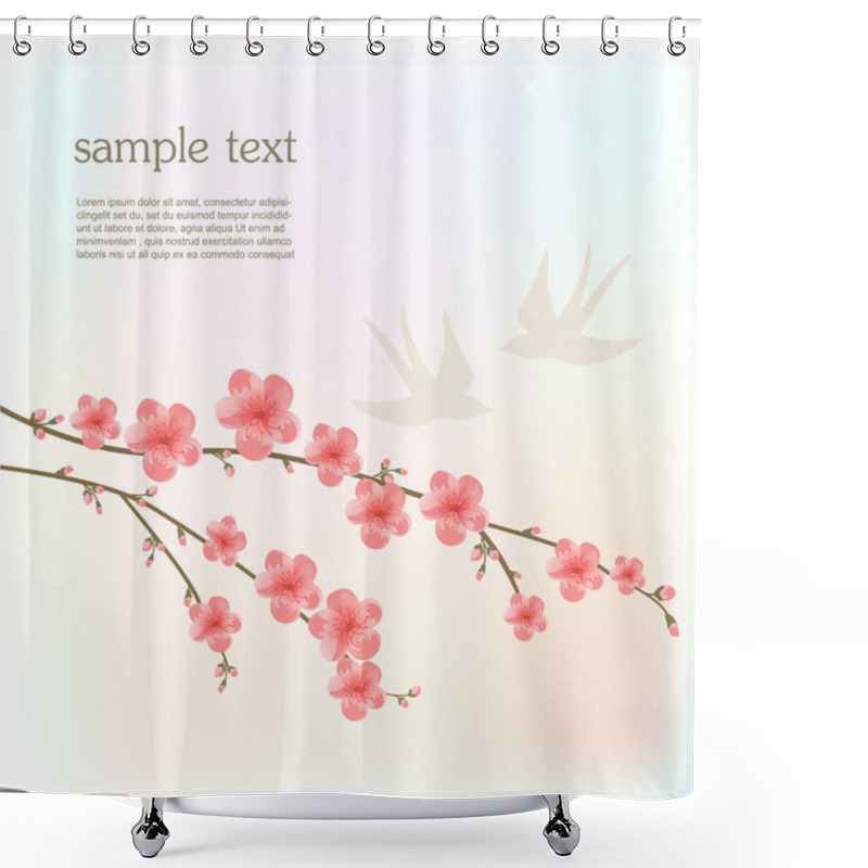 Personality  Cherry Blossom Card Shower Curtains