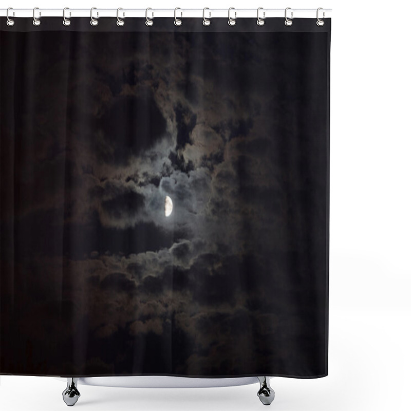 Personality  Moonlight Illuminates The Clouds Shower Curtains