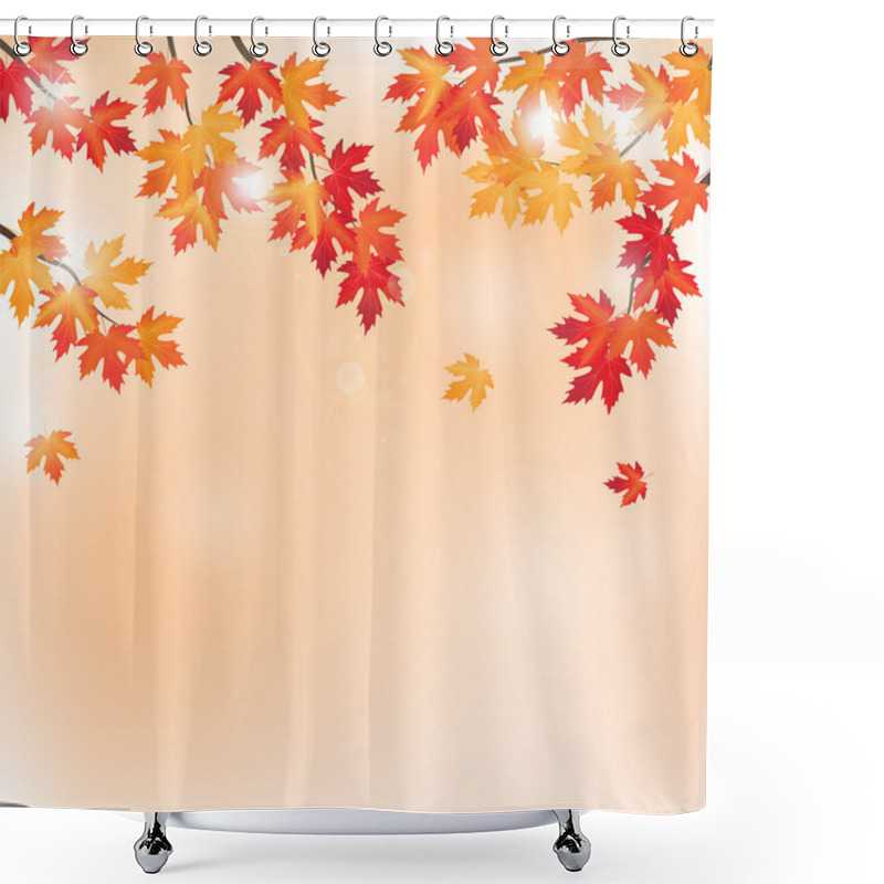 Personality  Vector Background With Branches Of Maple Tree Shower Curtains