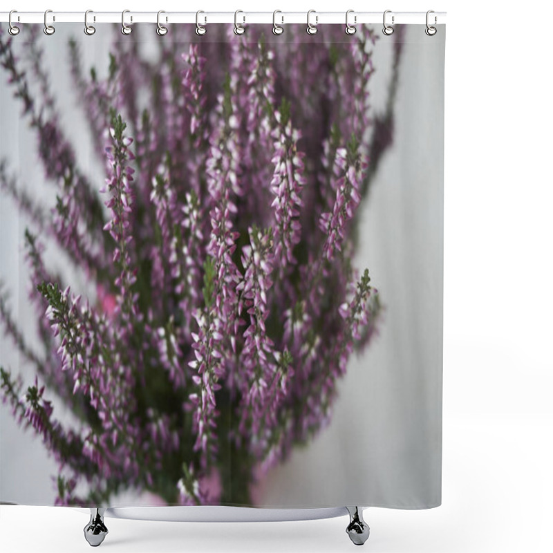 Personality  Calluna Vulgaris With Pink Flowers Shower Curtains