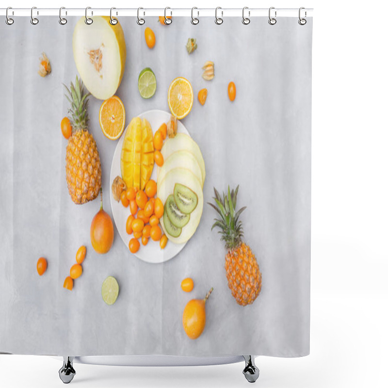 Personality  Pineapples, Mangoes, Kumquat And Melon Shower Curtains