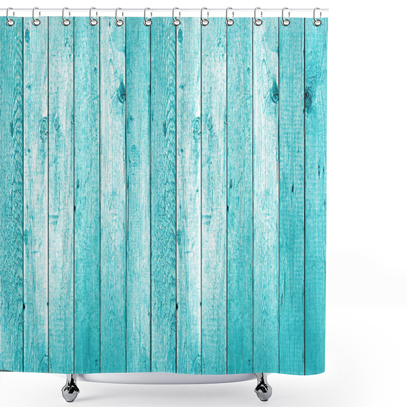 Personality  Blue Wood Background Shower Curtains