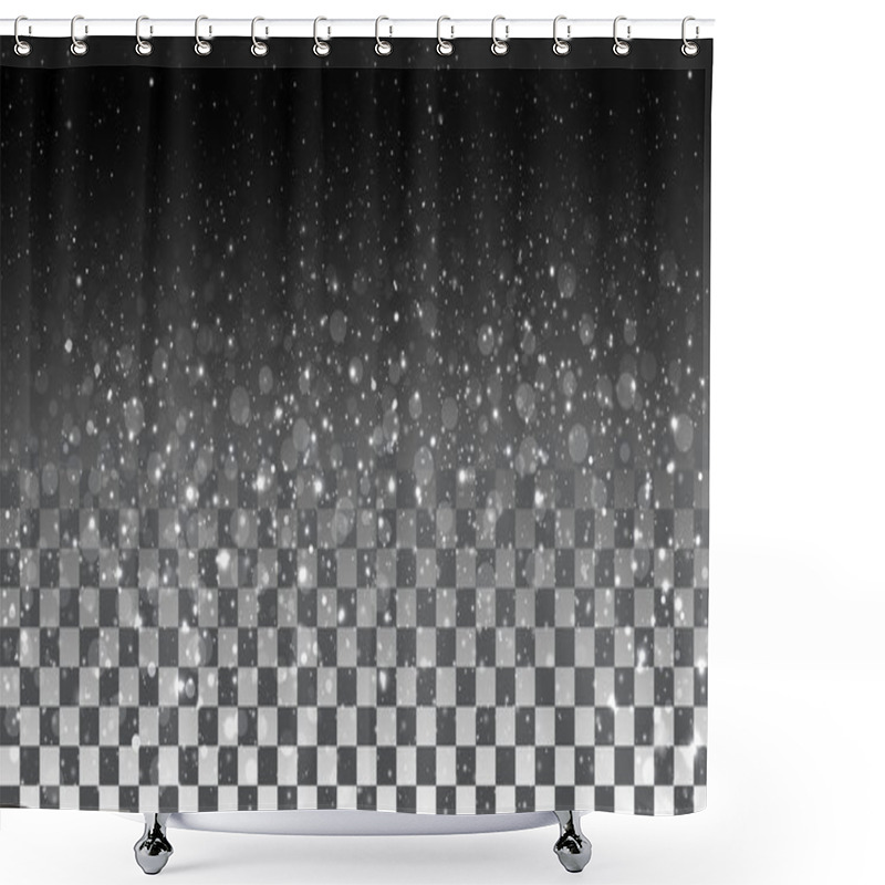 Personality  Falling Snow On A Transparent Background Shower Curtains