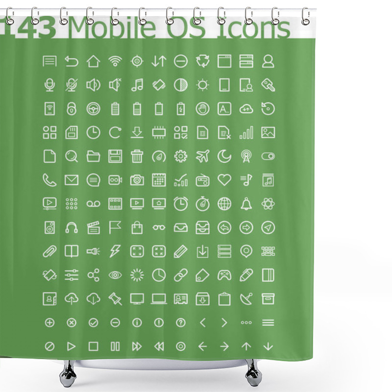 Personality  Operating System Icon Set Shower Curtains