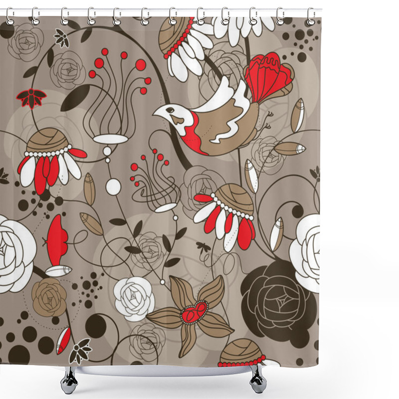 Personality  Seamless Floral Background Shower Curtains