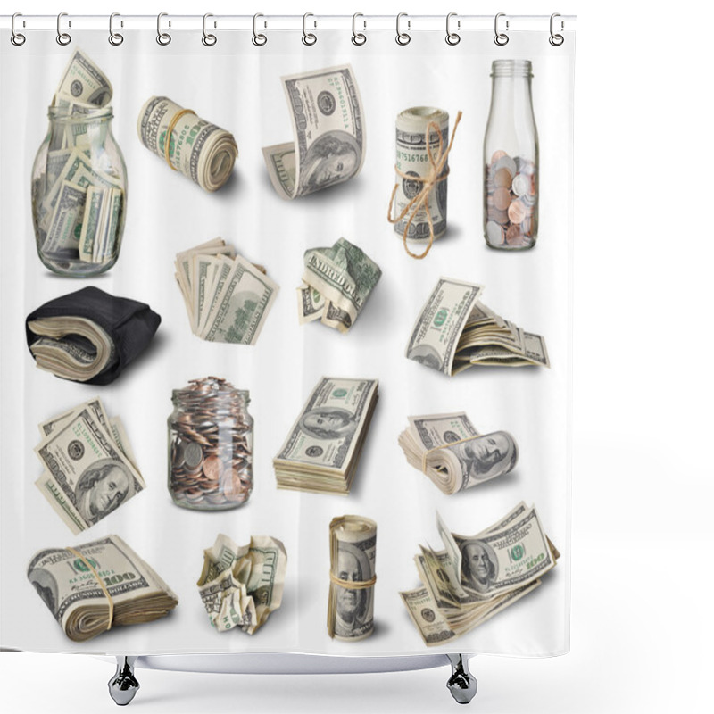 Personality  Dollar Bills Shower Curtains