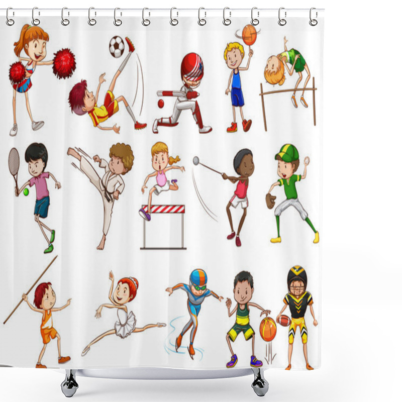 Personality  Kids Engaging In Different Activities Shower Curtains