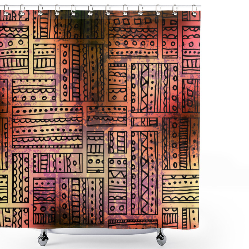 Personality  Red Boho Pattern Shower Curtains