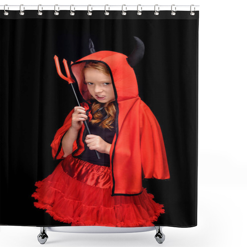 Personality  Little Devil With Pitchfork Shower Curtains