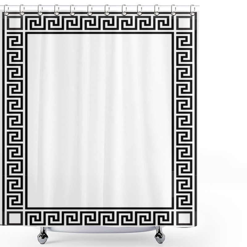 Personality  Decorative Frame With Greek Ornament Shower Curtains