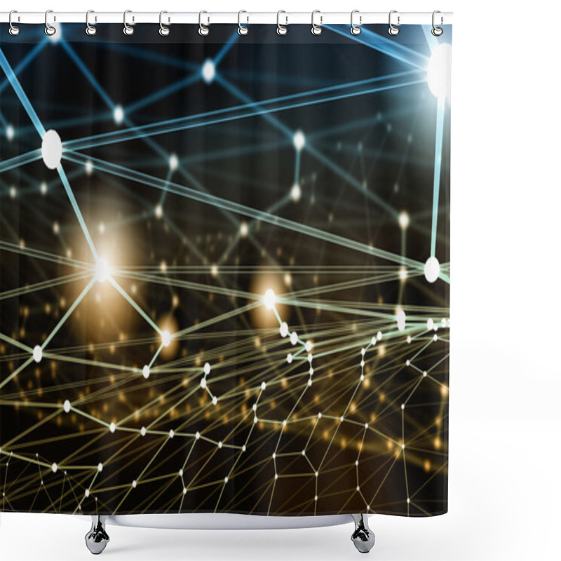 Personality  Connected Lines Background Shower Curtains