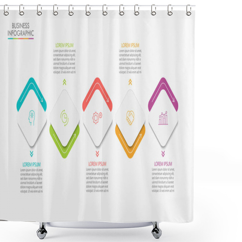 Personality  Business Data Visualization. Timeline Infographic Icons Designed For Abstract Background Template Milestone Element Modern Diagram Process Technology Digital Marketing Data Presentation Chart Vector Shower Curtains