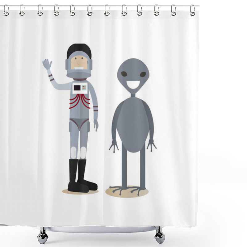 Personality  Space People Concept Flat Vector Illustration Shower Curtains