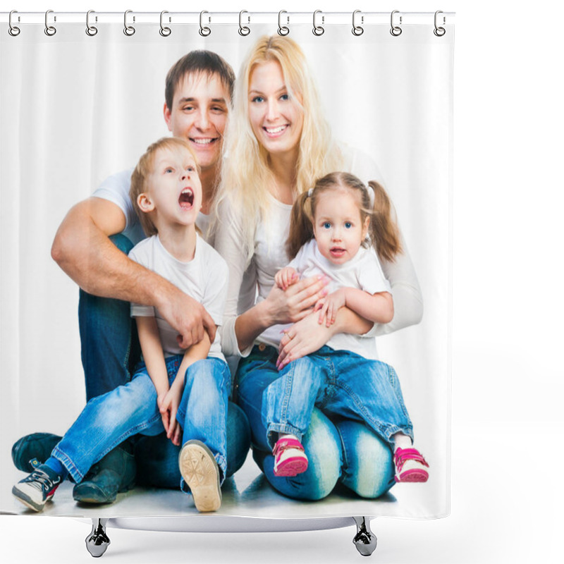 Personality  Happy Family Shower Curtains