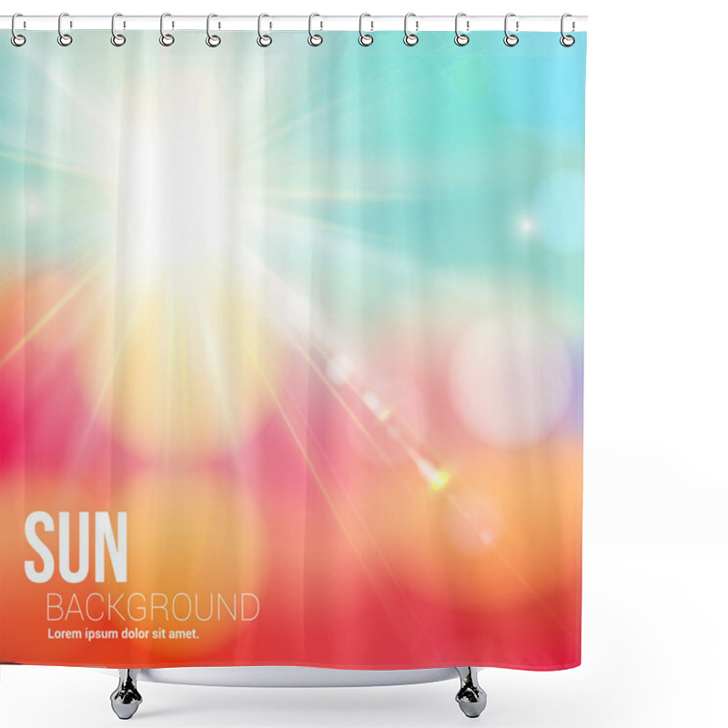 Personality  Bright Shining Sun With Lens Flare. Shower Curtains