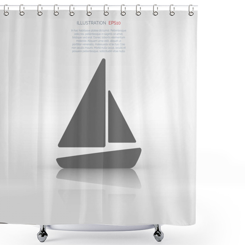 Personality  Sailboat, Ship Icon. Shower Curtains