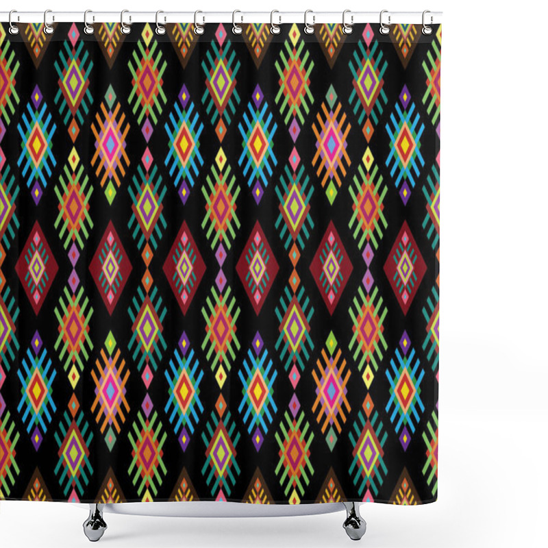 Personality  Geometric Vector Background With Sacral Tribal Ethnic Elements. Traditional Triangles Gypsy Geometric Forms Sprites Tribal Themes Apparel Fabric Tapestry Print Shower Curtains