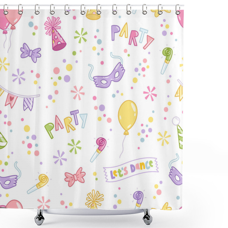 Personality  Party Seamless Pattern Shower Curtains