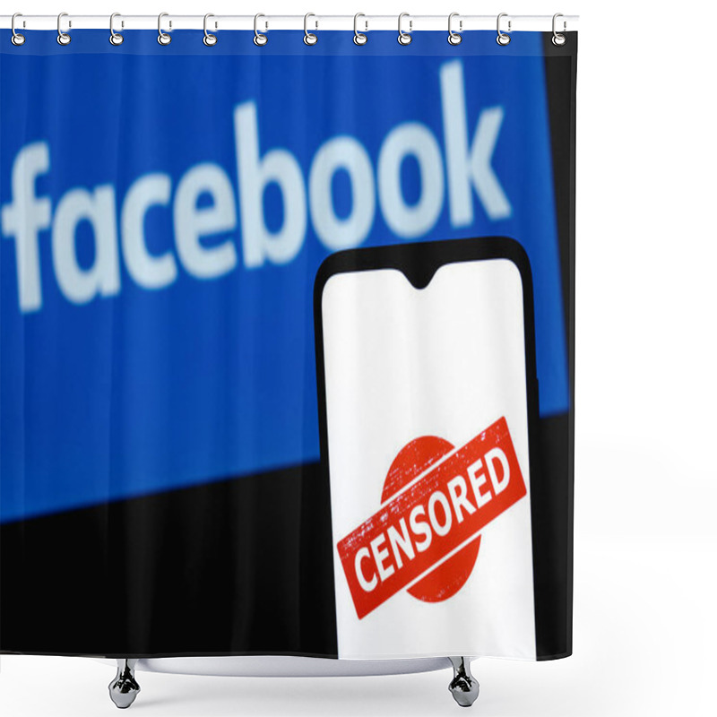 Personality  Kazan, Russia - May 4, 2021: The Photo Illustrates The Use Of Censorship In The Social Network Facebook. Censored In Facebook. Word 