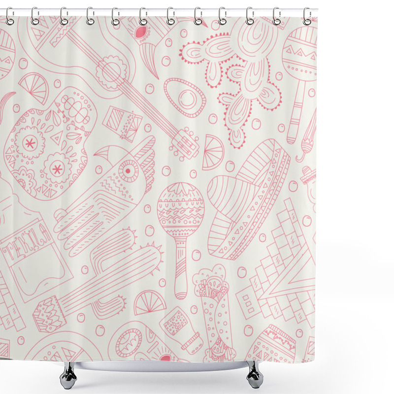 Personality  Mexico Seamless Pattern Shower Curtains