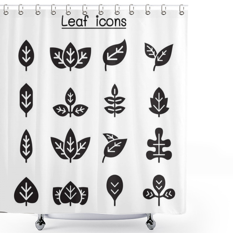 Personality  Leaf Icon Set  Illustration Graphic Design Shower Curtains