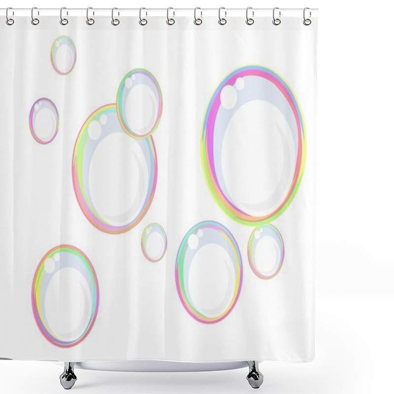 Personality  Rainbow Soap Bubbles Shower Curtains