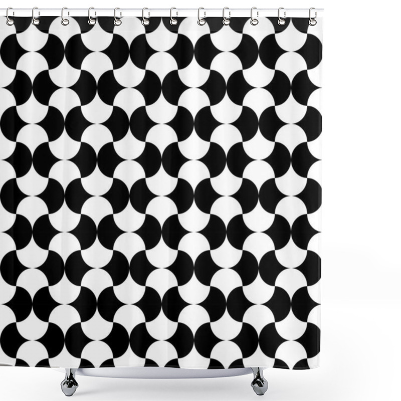 Personality  Vector Modern Seamless Geometry Pattern Round Shower Curtains