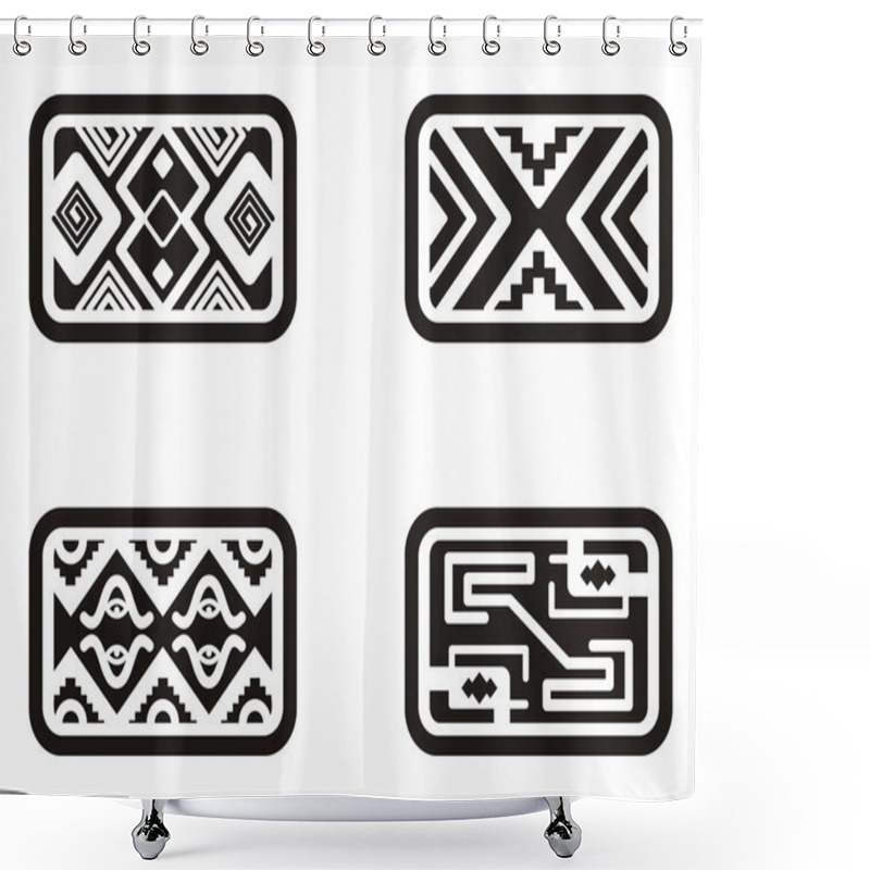 Personality  A Set Of Mexican Ornamental Designs. Shower Curtains