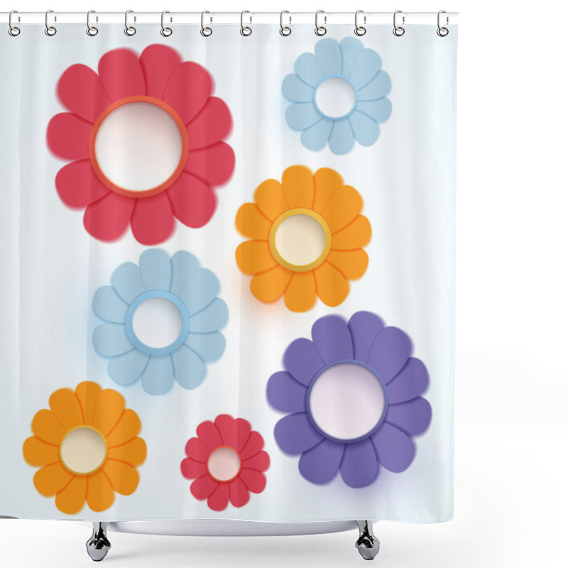 Personality  Flowers Paper Crafted Shower Curtains