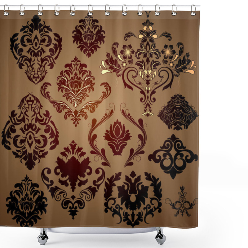 Personality  Royal Damask Floral Set Shower Curtains