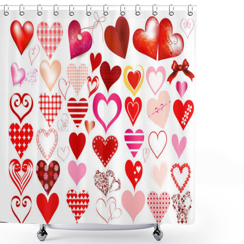 Personality  Hearts Icon Set Shower Curtains