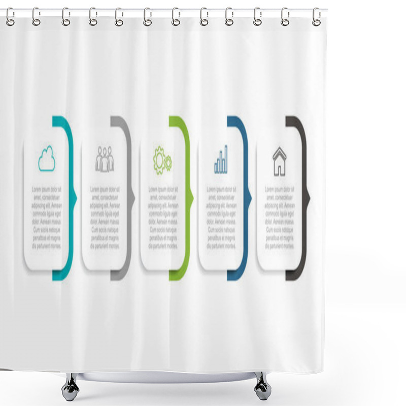 Personality  Infographic Design Template With Place For Your Data. Vector Illustration. Shower Curtains