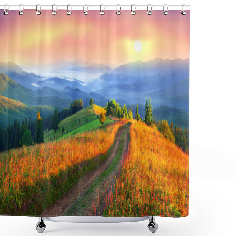 Personality  Dawn Above The Village Of Vorokhta Shower Curtains