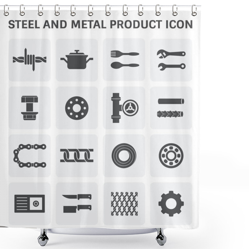 Personality  Steel Metal Icon Shower Curtains