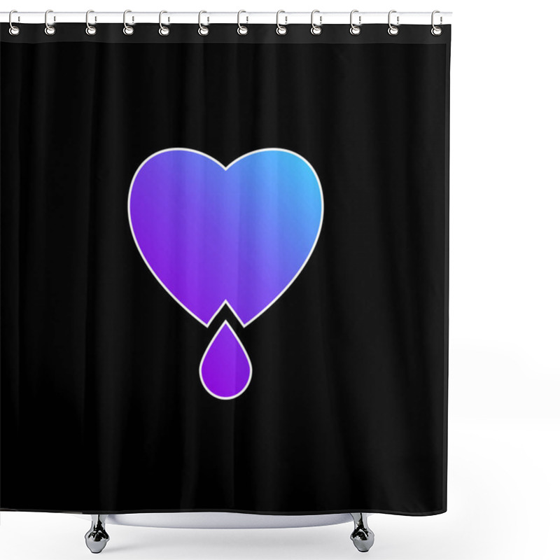 Personality  Bleeding Heart Blue Gradient Vector Icon Shower Curtains