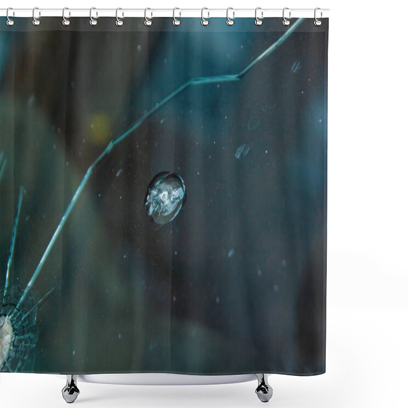 Personality  Close Up Of A Cracked Window Shower Curtains