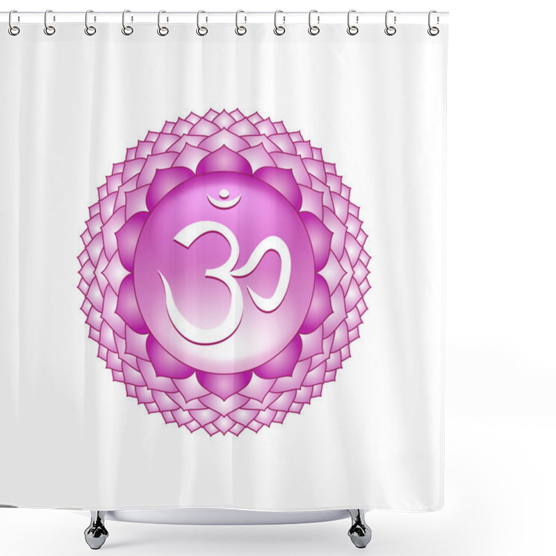 Personality  Sahasrara Chakra Symbol Isolated On White Vector Shower Curtains