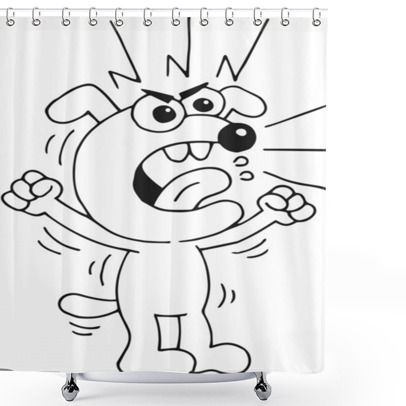 Personality  Angry Dog Shower Curtains