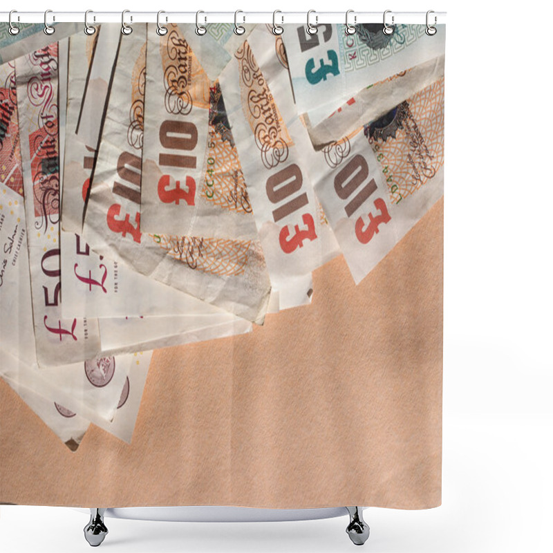 Personality  GBP Pound Notes Shower Curtains