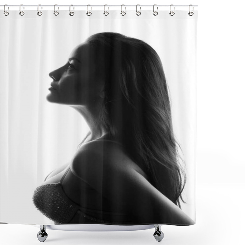 Personality  Silhouette Of Woman Shower Curtains